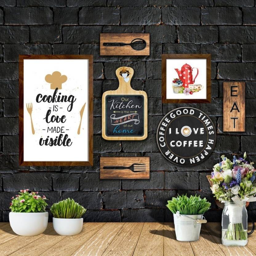 Kitchen Wall Decor, Kitchen Quote Wall Art, Funny Utensil Wall Decor,  Dining Room Decor, Set of 7 (Brown) - The House Of Memories